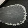 thumbnail image 4 of Cathedral Wedding Veil with Comb - Elegant Appliqued Bridal Veil for Brides, 4 of 6