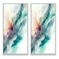 thumbnail image 2 of Designart "Turquoise Revelry - Shades of Blue Celebration III" Abstract Liquid Ink Framed Wall Art Set Of 2 - Modern Blue Gallery Wall Frame Set For Home Decor, 2 of 6
