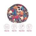 thumbnail image 5 of KLL colorful Skull rose Pattern Shower Cap & Bath Cap for Women,Reversible Oversized Waterproof Shower Caps for all Hair Lengths,Elastic Reusable Bathing Hair Cap, 5 of 6