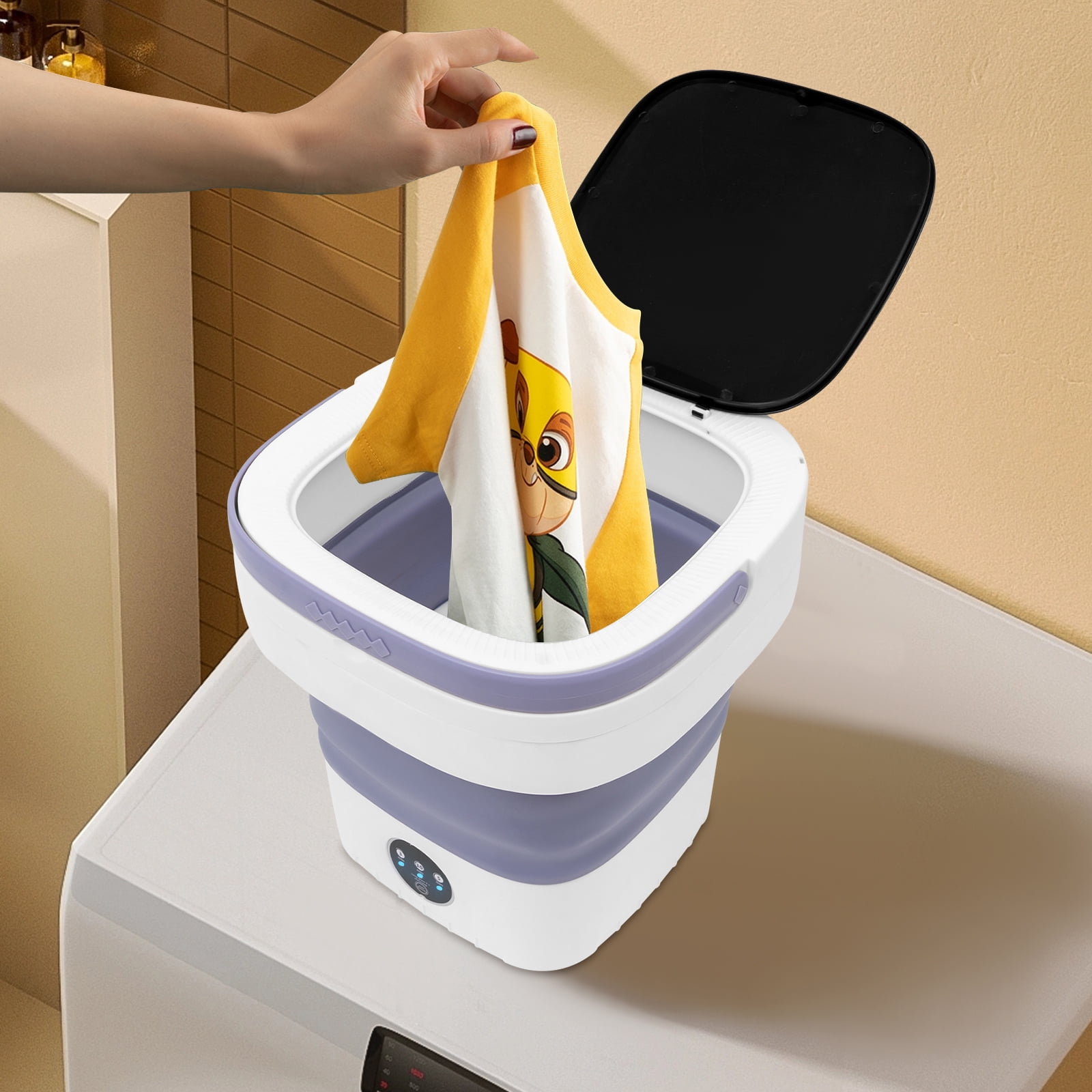 12L Portable Washer Machine, Mini Washing Machine, ABS & PP Durable Construction, Compact Dorm Laundry Washer for Underwear Socks