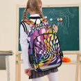 thumbnail image 7 of FORMRS Unisex School Backpack 17" Student Travel Bag with Laptop Compartment, Purple Wavy Plaid, 7 of 7