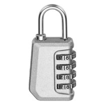 Uxcell Combination Lock, 4 Digit Padlock Combination Outdoor Waterproof Locker Lock for Gym Luggage Home Sport Hasp Storage Silver