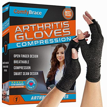 Comfy Brace Arthritis Hand Compression Gloves ・Comfy Fit, Fingerless  Design, Breathable & Moisture Wicking Fabric ・Alleviate Rheumatoid Pains,  Ease Mu 