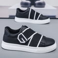 thumbnail image 3 of Men's Chunky Heel White Sneakers - PU Upper & Cushioning, Low-Top Lace-Up Origami-Style Foldable Shoe Design All-Season Casual Sneakers for Gym, Office, Casual Attire - Round Toe Comfortable White ., 3 of 5