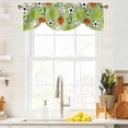 thumbnail image 4 of Tie Up Valances for Windows, Green Balls Adjustable Valance Curtains Window Treatment for Living Room, Baseball Tennis Basketball Football Rod Pocket Kitchen Curtains & Drapes 42x18 Inch, 4 of 9