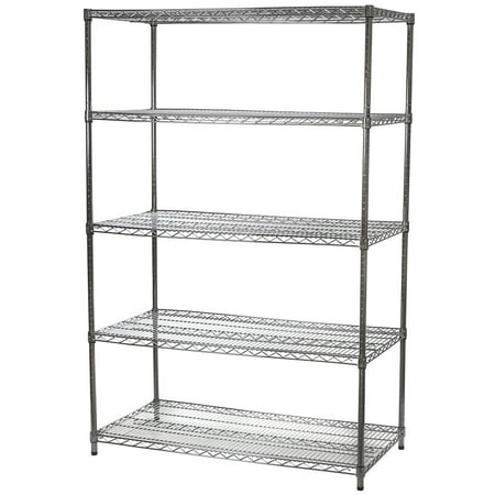 

Chrome Wire Shelving with 5 Shelves - 24 d x 48 w x 72 h (SC244872-5)