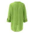 thumbnail image 4 of Tiqkatyck Womens Tops Clearance, Women Casual Long Sleeve V Neck Shirt Women's Solid Color Plu Size Top Blouse Loose Summer Tops for Women 2024 Trendy Mint Green L, 4 of 6