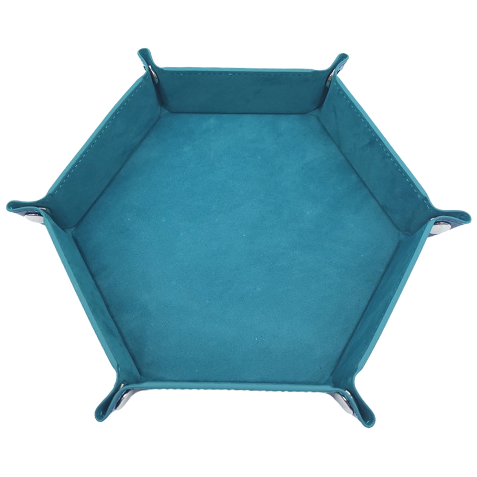 Dice Tray PU Leather Dice Trays Folding Hexagon Dice Holder Tray for