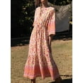 thumbnail image 6 of Vintage Chic Women Floral Print Batwing Sleeve Beach Bohemian Maxi Dresses Robe Ladies V-neck Summer Boho Dress Vestidos, 6 of 6