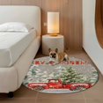 thumbnail image 2 of Round Rugs 6Ft, Grey Christmas Round Area Rug Washable Indoor Throw Carpet, Red Truck Xmas Tree Snowflake Soft Non Slip Circle Rug for Office Cabinet Home Decor Aesthetic, 2 of 8