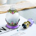 thumbnail image 3 of YU FENG Bouteille de Parfum en Verre Cristal Antique 15ml - Petite Fleur Ornée Rétro Fantaisie Ronde Rechargeable (Violet), 3 of 7