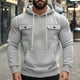 thumbnail image 1 of pstuiky Camisas suaves de manga larga para hombre, Blusa de moda para hombre, de color liso, con capucha, manga larga, cordón ajustable y botones en los bolsillos. camisetas de hombre xl, 1 of 4