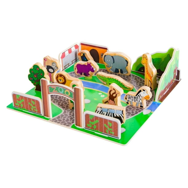 Rompecabezas 3D de animales de papel, rompecabezas tridimensional, aprendizaje preescolar para niños zoo