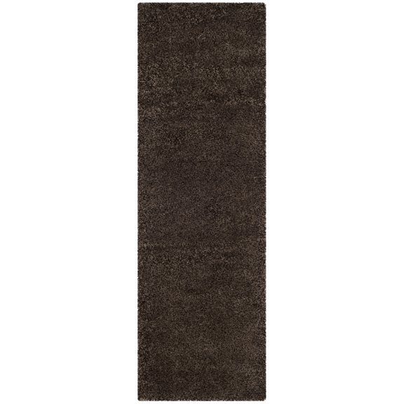 SAFAVIEH Santa Monica Cali Solid Shag Runner Rug, Mushroom, 2'3" x 9'