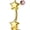 Gold 6mm, variant on OUFER 16G Rook Piercing Jewelry Double-Ended Star Eyebrow Ring 316L Stainless Steel Lobe Jewellery Curved Barbell 6mm