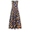 thumbnail image 3 of Dresses for Women Summer Sleeveless Plus Size Daily Vintage Sunflower Bohemian V Neck Maxi Dress, 3 of 7