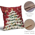 thumbnail image 3 of Red Christmas Pillow Covers 18X18 Inch Xmas Tree Snowflakes Star Decorative Pillow Cases Set of 2 Winter Holiday Throw Pillows Farmhouse Home Decor for Sofa Couch Cushion Outdoor, 3 of 6