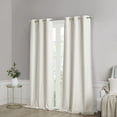 thumbnail image 6 of SunSmart Como Tonal Printed Faux Silk Total Blackout Window Panel Pair in Ivory, 6 of 18