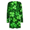 thumbnail image 4 of Cavosen Saint Patrick Day Women Cardigan Open Front Green with Pocket Duster Shamrock Print Festival Cardigan Long Sleeve Lightweight Holiday Outwear Summer Beach Sweaters L, 4 of 5