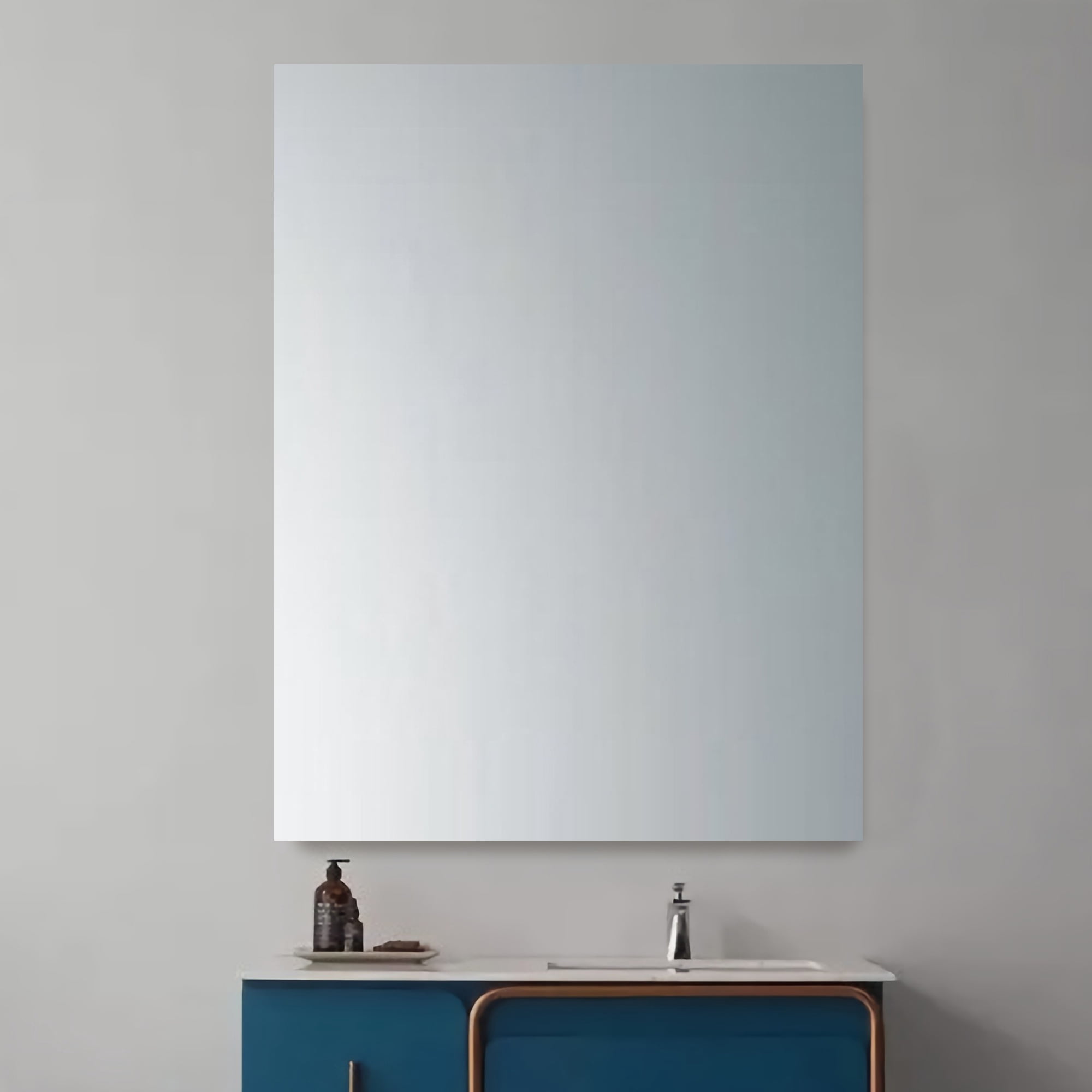 Reece 27.5 in. H x 19.5 in. W Rectangular Frameless Mirror with Dual Mounting Brackets