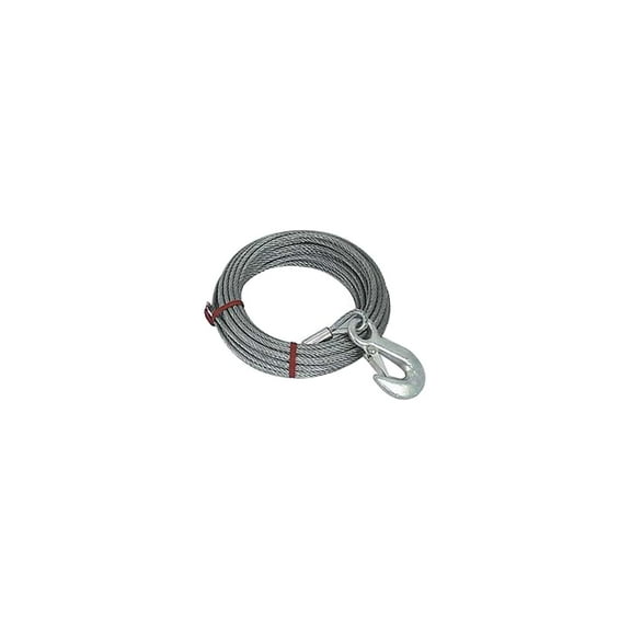 Powerwinch Cable 7/32" x 50' Universal Premium Replacement w/Hook - Stainless Steel