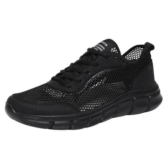 HBFAGFB Mens Sneakers Fashion Spring and Summer Lightweight Mesh Breathable Lace up Shoes Black Size 43