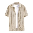 thumbnail image 4 of Tisuna Mens Sequin Shirts Short Sleeve Button Down Fashion Summer T-Shirts Mens Classic Collared Casual Shirts For Festival Party Beige Size L, 4 of 8