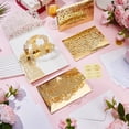 thumbnail image 4 of 4 Set Laser Cut Wedding Invitations Card 3D Tri-Fold Bride And Groom Lace Greeting Card with Envelope Gold 125x180x2mm, 4 of 5
