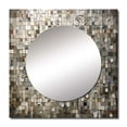 thumbnail image 2 of Designart "Bohemian Medley in Brown and White" Boho Mosaic Square Mirror For Wall Decor - Large Brown Square Mirror Printed Wall Decor - Bohemian Square Living Room Mirror, 2 of 5