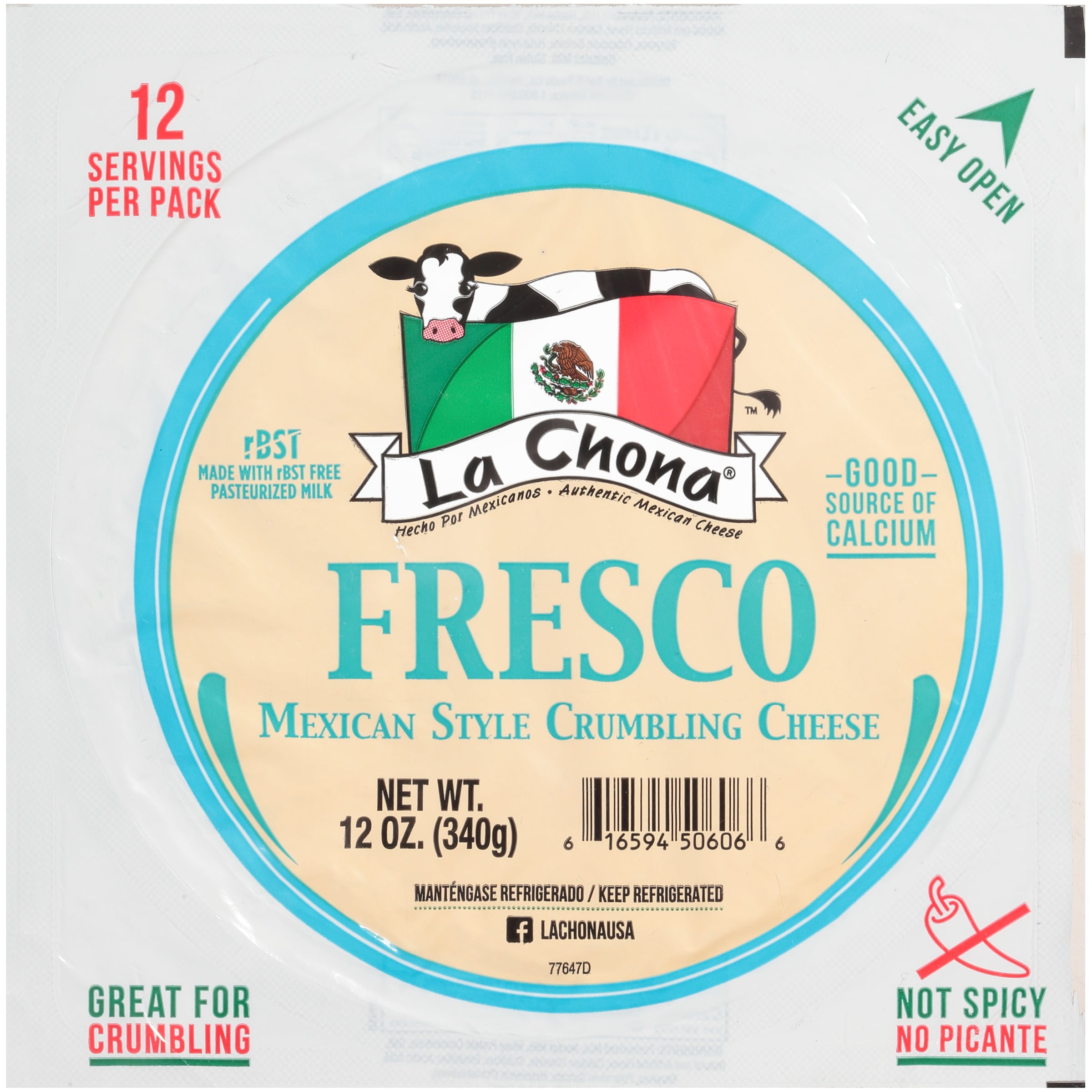 La Chona Fresco Easy Open Mexican Style Crumbling Cheese, 12 oz