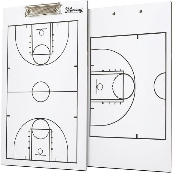 Murray Sporting Goods Dry Erase Double-Sided Basketball Coaches Clipboard