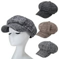 thumbnail image 3 of Lroveb Beret Hats for Women Artist Vintage Newsboy Cabbie Peaked Cap Warm Boy Visor Hat Flat Hat, 3 of 4