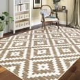thumbnail image 2 of Washable Rugs for Living Room Bedroom Office Nursery 2ft*6ft/4ft*6ft/5ft*7ft/8ft*10ft/9ft*12ft Area Rug for Entryway Moroc-can Geometric Trellis Area Rug Modern Distressed Rug Low Pile Neutral Soft Ca, 2 of 9