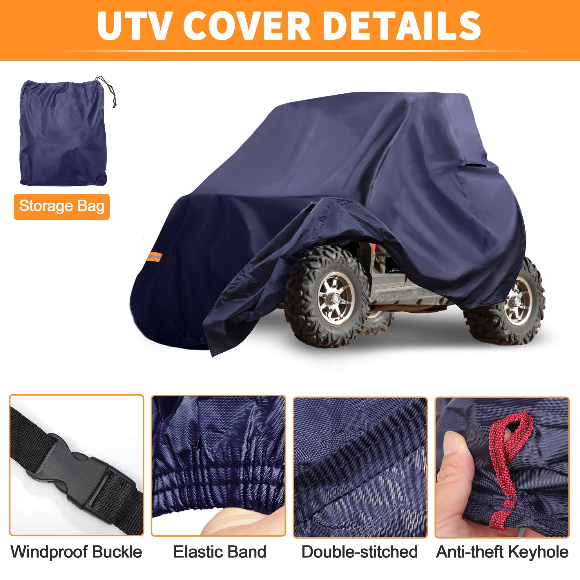 Unique Bargains UTV Cover for Polaris RZR Turbo R Ultimate Premium 210D-PU Cloth