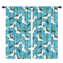 Blackout Kids Curtains,Blue Dinosaurs with Coins Dynamic Childrens Insulated Curtains Set Of 2,Bedroom Essentials,Toddler Room Decor 42"x84"