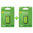 thumbnail image 1 of Kit de 2 Pilas Recargables GP Tamaño 9V Cuadrada 200mAh Nimh, 1 of 5