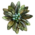 thumbnail image 2 of Pretty Green Water Lily Mother of Pearl Pin-Brooch, 2 of 5