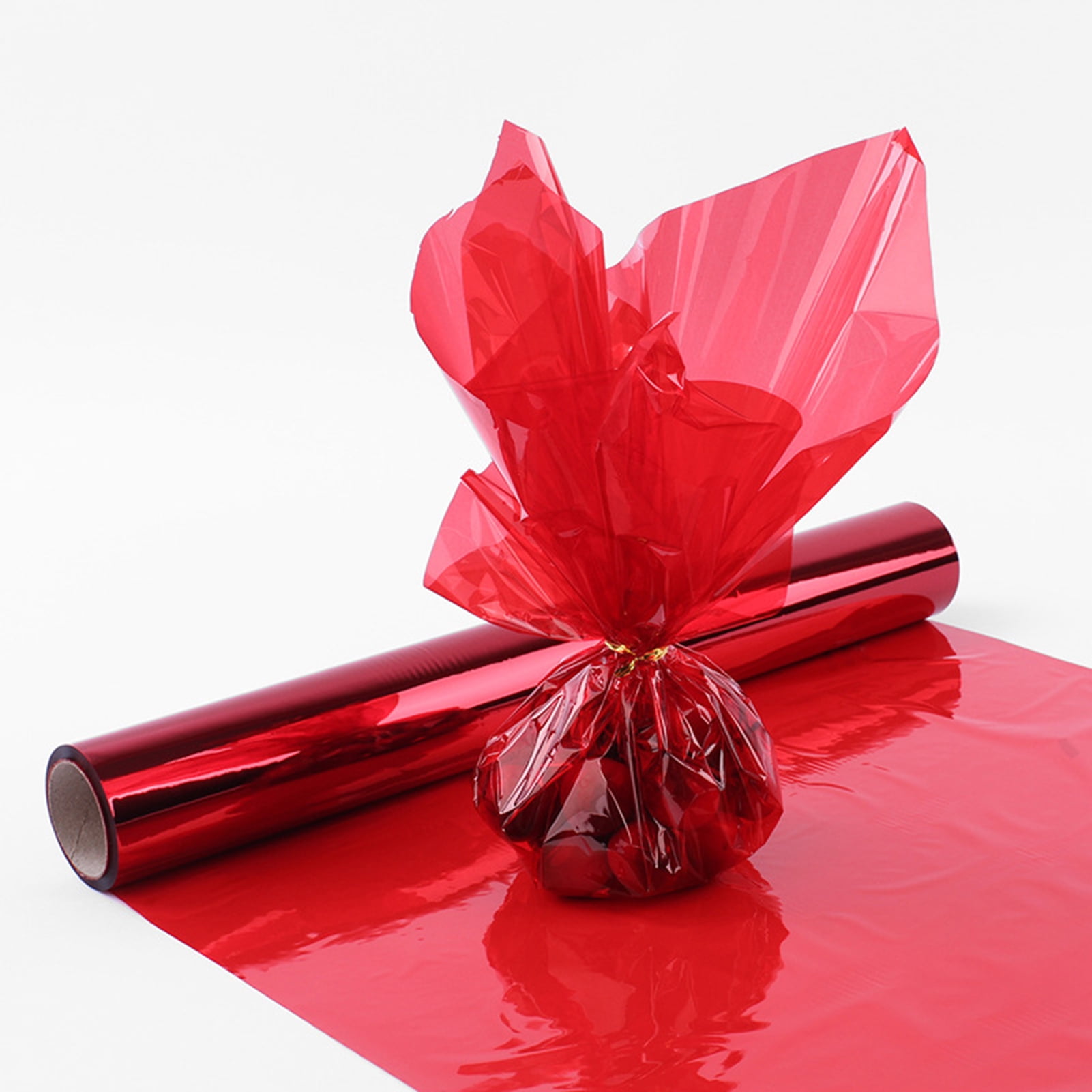 meijuhuga Cellophane Gift Wrapping Paper Portable 1 Roll Visual Effect Cellophane Roll Easy to