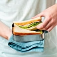 thumbnail image 4 of LunchBots Medium Uno Stainless Steel Sandwich Container - Open Design for Wraps - Salads or a Small Meal - Eco-Friendly - Dishwasher Safe and BPA-Free - All Stainless Steel, 4 of 5