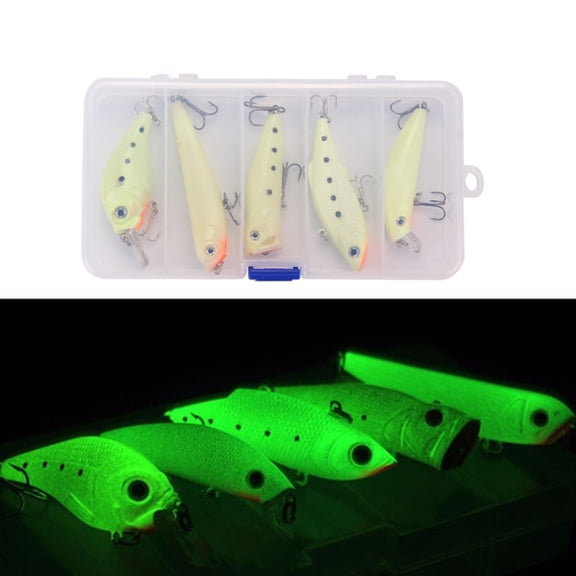 HINTRMENT Lure Fishing Bionic Night Light Hard Bait Outdoor Fishing 5Pcs