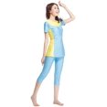 thumbnail image 2 of Muslim Swimsuits for Women Girls Short Sleeve Tummy Control Swimwear, 2 of 3