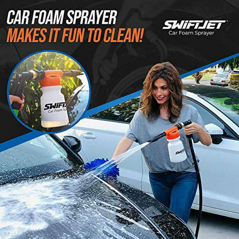 SwiftJet Car Wash Foam Gun Microfiber Wash Mitt - Car Foam Sprayer - Foam  Cannon Garden Hose - Spray Foam Gun Cleaner - Car Wash Kit - Car  Accessories