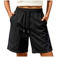 thumbnail image 5 of VBVC Women's Side Stripe Drawstring Athletic Shorts , Casual Running Summer Shorts For Women , Ladies' Lightweight Breathable Shorts with Pockets,Black,XS-3XL, 5 of 8