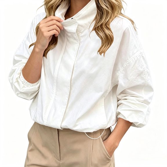 Vynhevius Women's Zip Up Jacket Drawstring Hood Solid Pocketed Casual Long Sleeve Outwear Tops