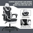 thumbnail image 6 of Gaming Chair with Footrest,High Back Gaming Chairs PVC Leather Ergonomic Office Gamer Chair Adjustable Headrest Lumbar Support Racing Style Video Gaming Chair for Office/Home (Black White), 6 of 9