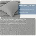 thumbnail image 2 of Copper Coin Pattern Quilted Bedspread 3 -Piece Light Gray Twin/Twin XL Quilt Set, 2 of 8
