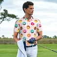 thumbnail image 5 of Balery Donut Printed Men’s Short Sleeve Polo Shirt, Midweight Men's Shirt,Golf Polo shirts -3X-Large, 5 of 8
