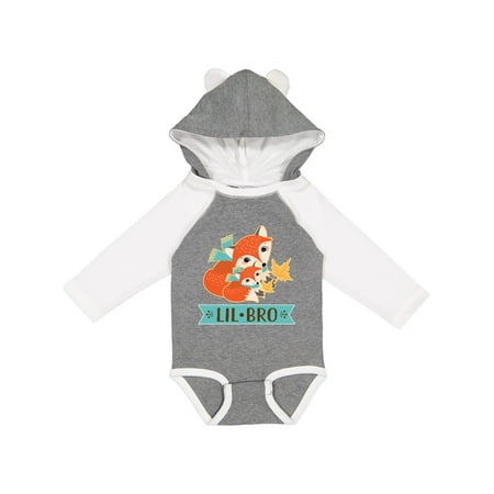 

Inktastic Little Brother Woodland Fox Lil Bro Gift Baby Boy Long Sleeve Bodysuit