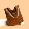 thumbnail image 4 of Bolso de mano vintage de piel encerada con aceite, sencillo y versátil, para mujer, bolso de hombro versátil a la moda, bolso de mano de gran capacidad para todo., 4 of 6