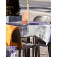 thumbnail image 5 of nqOlkjepod Purple Grey Outdoor Tablecloth with Umbrella Hole & Zipper, Modern Oil Painted Abstract Art Aesthetics Square Table Cover 60x60 Inch, Dining Waterproof Table Cloth Protector for Patio, 5 of 7